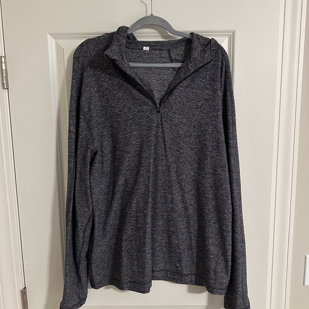 Gray lulu Quarter-Zip Pullover with hood